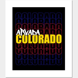 Arvada Colorado Typography State Flag Posters and Art